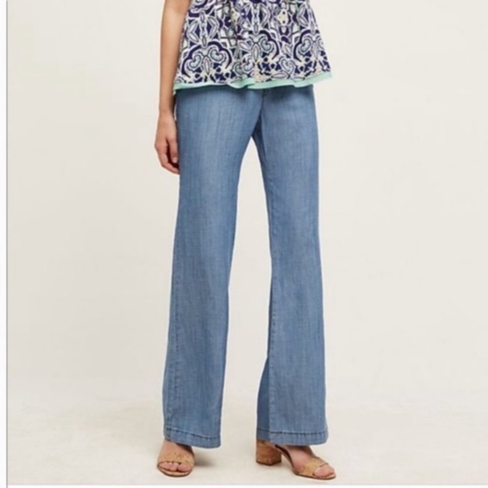 Anthropologie Pilcro & The Letterpress Tencel Linen Chambray Pants size 26